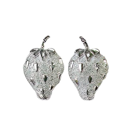 1960s Sarah Coventry Silver Tone "Strawberry Ice" Demi Parure Brooch Earrings - Picture 4 of 6